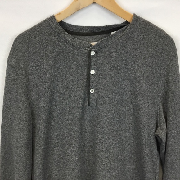 Billy Reid Men's Gray Heathered Long Sleeve Henley Shirt Size L Classic - Picture 3 of 11